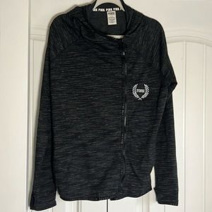 PINK Victoria’s Secret - Black Zip Up Hoodie | Size Large